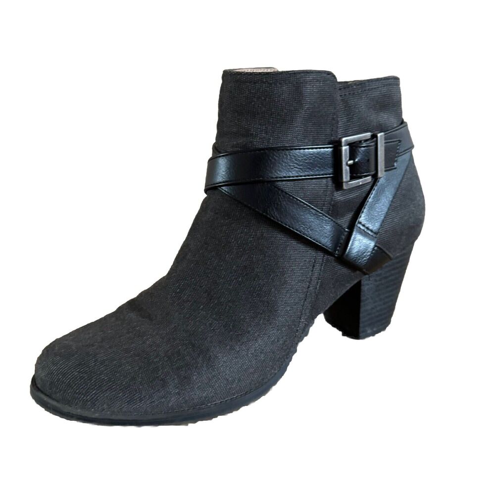 Abella Gray Joanie Ankle Boots Booties Block Heel Zip Up Women’s Size 10 M